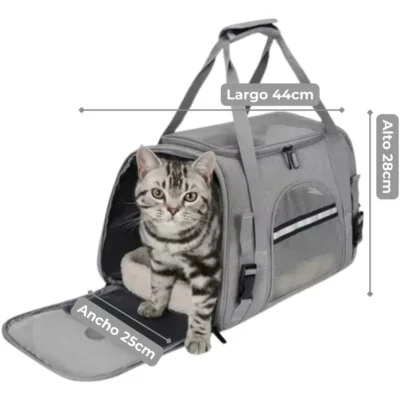 BOLSO TRANSPORTADOR PREMIUM PARA MASCOTAS BEEPAW /GRIS