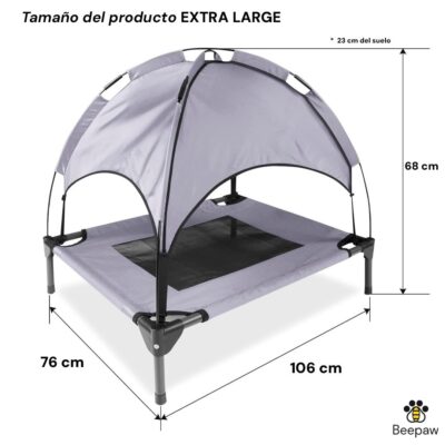 CAMA EN ALTURA PARA EXTERIOR CON TECHO PARA PERROS BEEPAW _XL