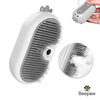 CEPILLO CON VAPOR Y CARDINA BEEPAW GROOM-E /BLANCO
