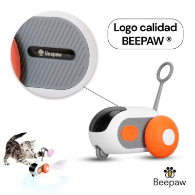 JUGUETE RATON INTELIGENTE PARA GATOS BEEPAW WHEEL-E /NARANJA