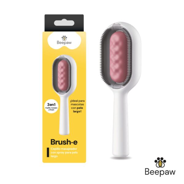 CEPILLO BEEPAW CON CERDAS BRUSH-E PARA PELO LARGO /ROSA