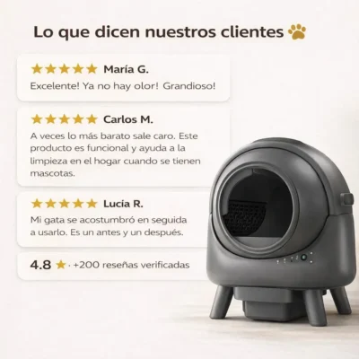 LITERA CON LIMPIEZA AUTOMÁTICA BEEPAW ROCK-E /GRIS