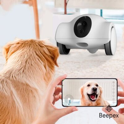 JUGUETE ROBOT CON CAMARA Y MANDO A DISTANCIA CON DISPENSER DE COMIDA /BLANCO