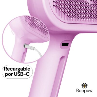 CEPILLO CON VAPOR Y CARDINA BEEPAW STROK-E /ROSA