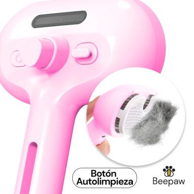 CEPILLO CON VAPOR Y CARDINA BEEPAW STROK-E /ROSA