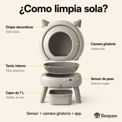 LITERA CON LIMPIEZA AUTOMÁTICA BEEPAW _ROCK-E 2.0 /BLANCO