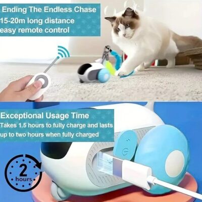 JUGUETE RATON INTELIGENTE PARA GATOS BEEPAW WHEEL-E /AZUL