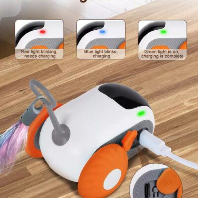 JUGUETE RATON INTELIGENTE PARA GATOS BEEPAW WHEEL-E /NARANJA