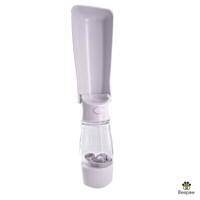 BOTELLA DISPENSADORA DE AGUA Y COMIDA PLEGABLE BEEPAW 320 ML /BLANCO