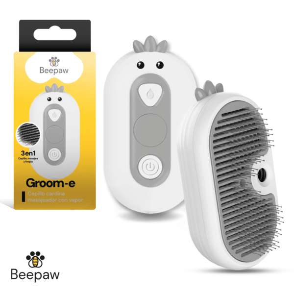 CEPILLO CON VAPOR Y CARDINA BEEPAW GROOM-E /BLANCO