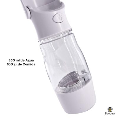 BOTELLA DISPENSADORA DE AGUA Y COMIDA PLEGABLE BEEPAW 320 ML /BLANCO