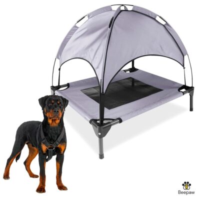 CAMA EN ALTURA PARA EXTERIOR CON TECHO PARA PERROS BEEPAW _L
