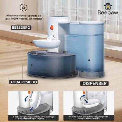 BEBEDERO INTERACTIVO PARA GATOS BEEPAW CLEAN-E /BLANCO