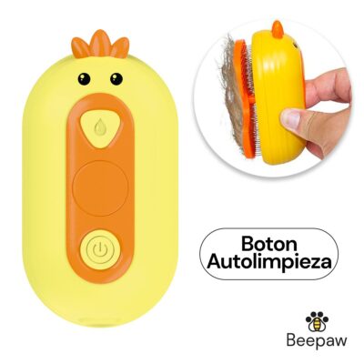 CEPILLO CON VAPOR Y CARDINA BEEPAW GROOM-E /AMARILLO