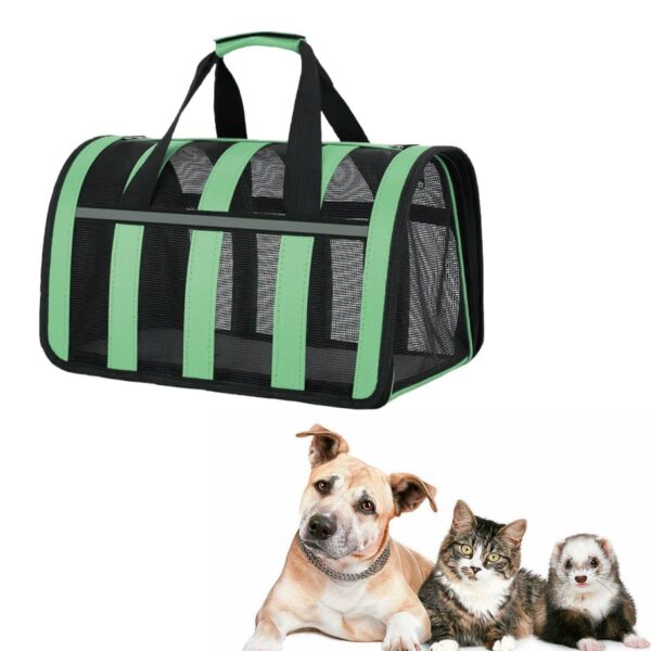 BOLSO TRANSPORTADOR RAYADO PARA MASCOTAS BEEPAW _MEDIUM /VERDE