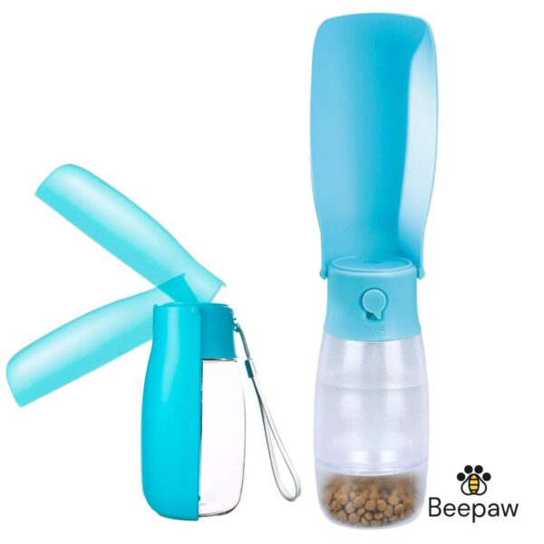 BOTELLA DISPENSADORA PLEBAGLE DE AGUA, COMIDA BEEPAW /CELESTE