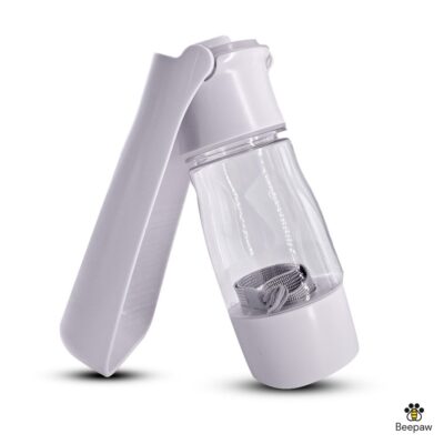 BOTELLA DISPENSADORA DE AGUA Y COMIDA PLEGABLE BEEPAW 320 ML /BLANCO