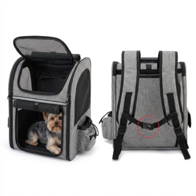 MOCHILA EXPANSIBLE 34X29X43 CM _MOD 3 /GRIS Y NEGRO
